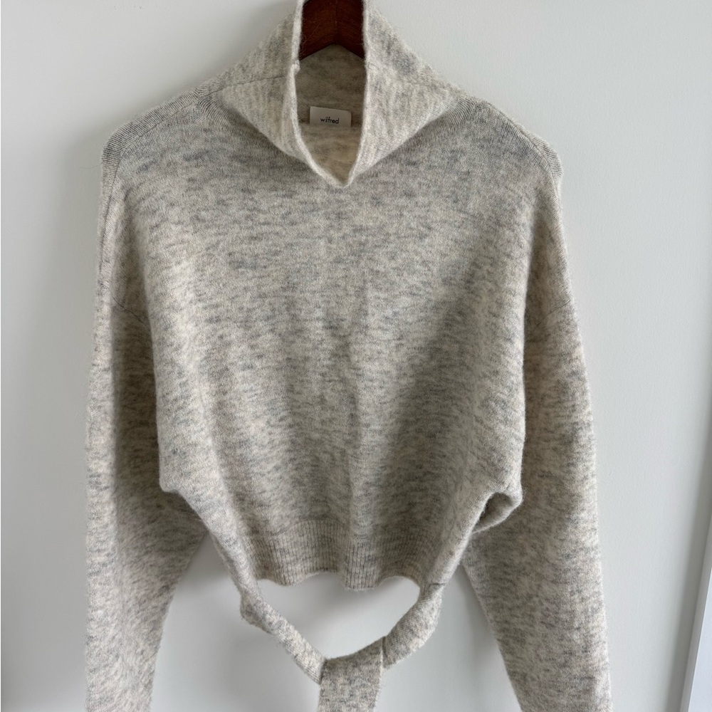 Aritzia Wilfred Lorin Tie Front Sweater - like new